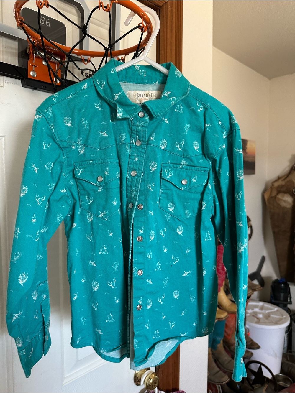 Shyanne Teal Western-Style Snap Jacket for Kids
